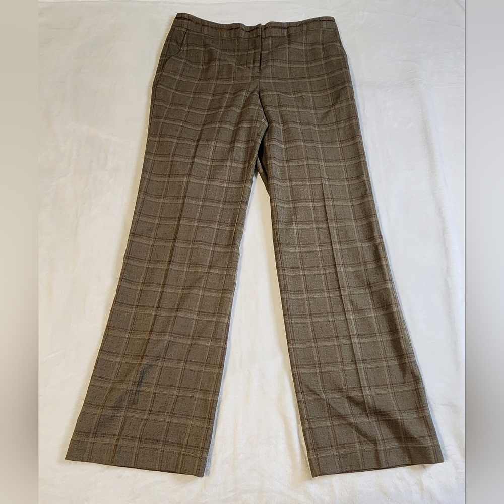 Madison Studio Cameron Fit Brown Checkered Trousers, EUC, Size 10